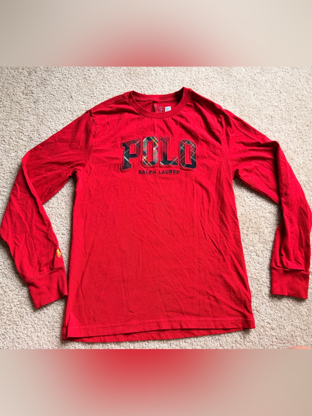 Polo by Ralph Lauren Red Long-Sleeve Logo Tee
